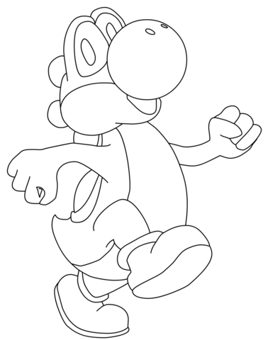 Happy Yoshi Coloring Page